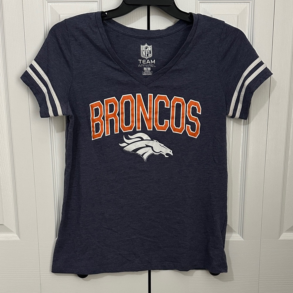 NFL Broncos Navy Tee with Orange and White Accents